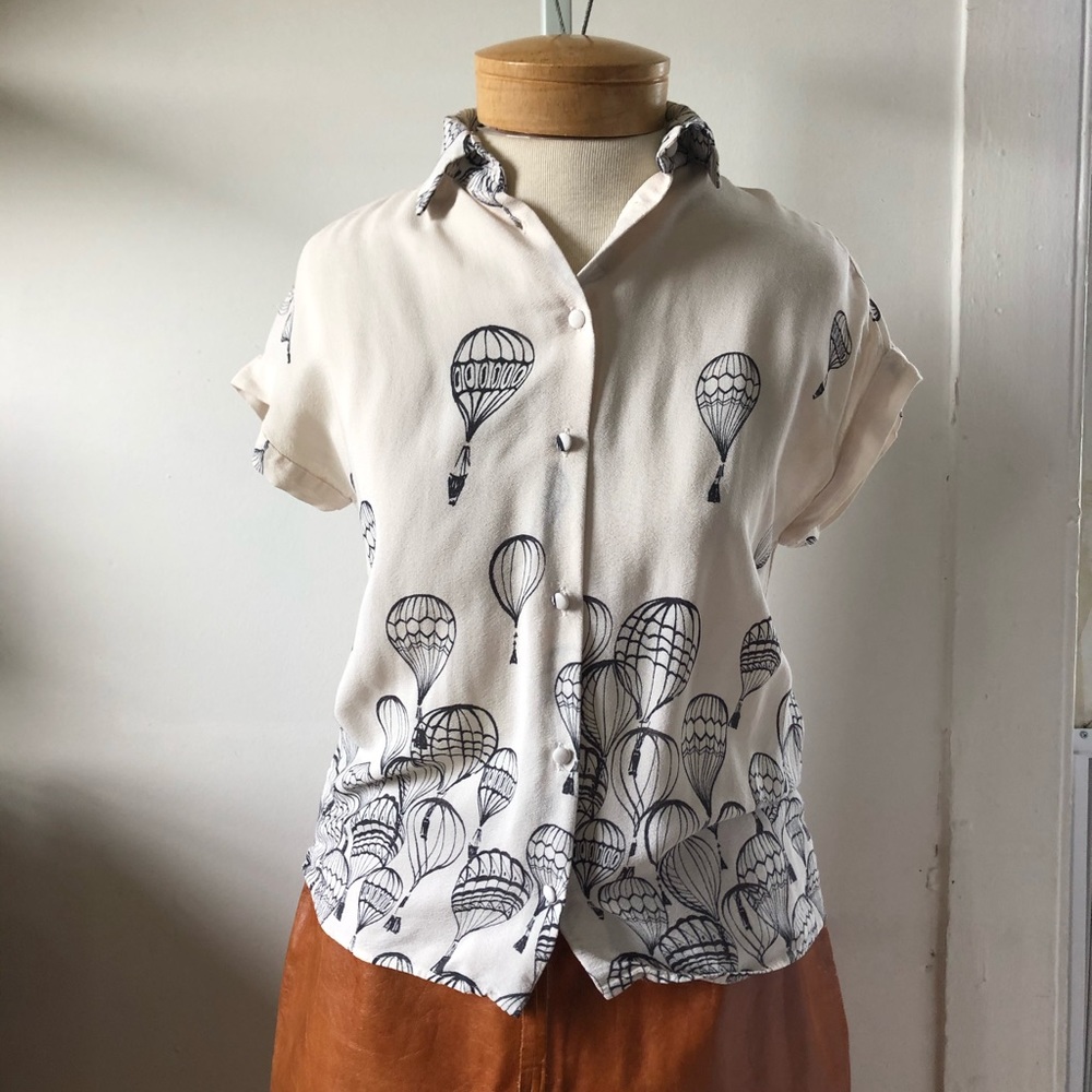 Zara Basic Collection Hot Air Balloon Blouse XS - image 2